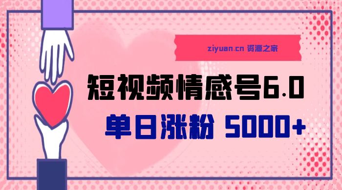短视频情感号 6.0：单日涨粉 5000+，单条作品变现 300+ - 项目资源网 - 项目资源网